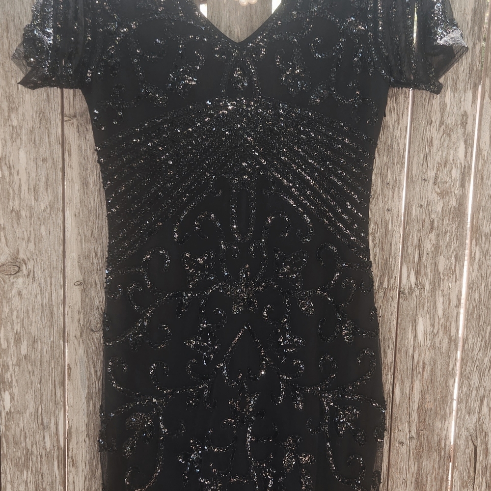 Unique Vintage Gatsby Hollywood Sequined Gown